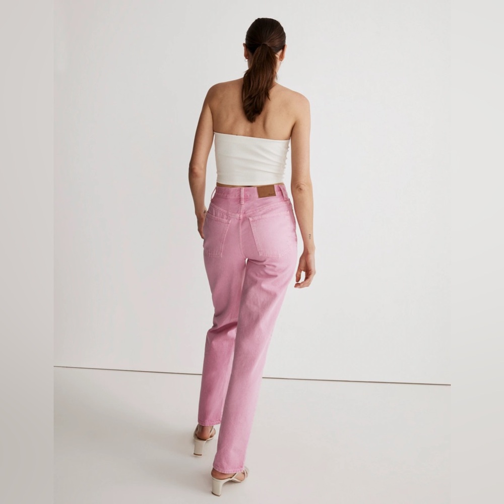 Madewell Pink High-Rise Straight Jeans - Picture 3 of 14